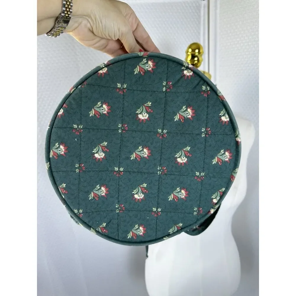 PIERRE DEUX French Country Green Floral Quilted Back Pack Sling Bag Vintage